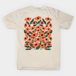 Abstract Red Poppy Flowers T-Shirt